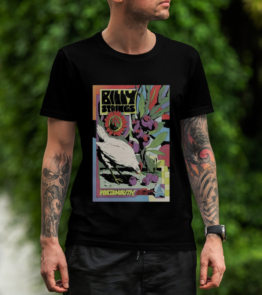 Billy Strings Jul 17 2026 Portsmouth Pavilion Chicken Flower T-Shirt