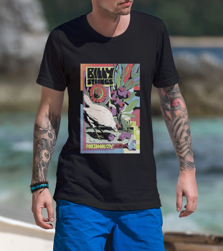 Billy Strings Jul 17 2026 Portsmouth Pavilion Chicken Flower T-Shirt