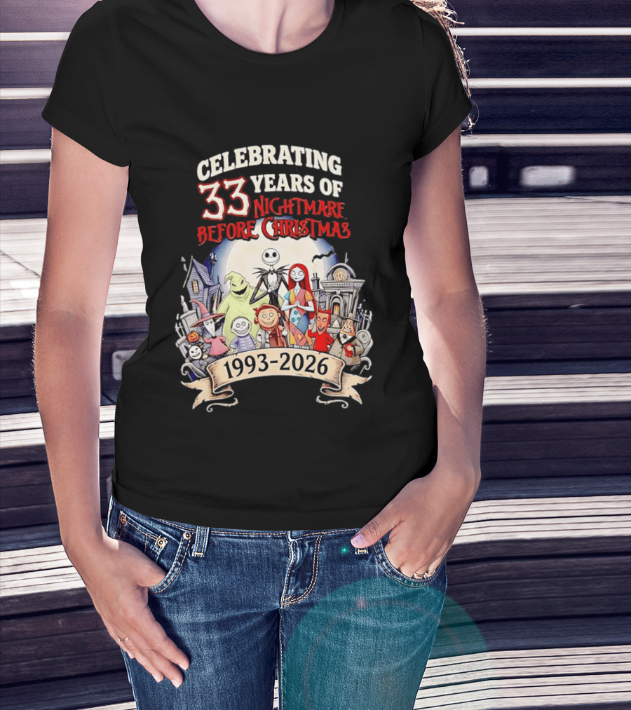 Celebrating 33 Years Of Nightmare Before Christmas 1993 2026 T-Shirt