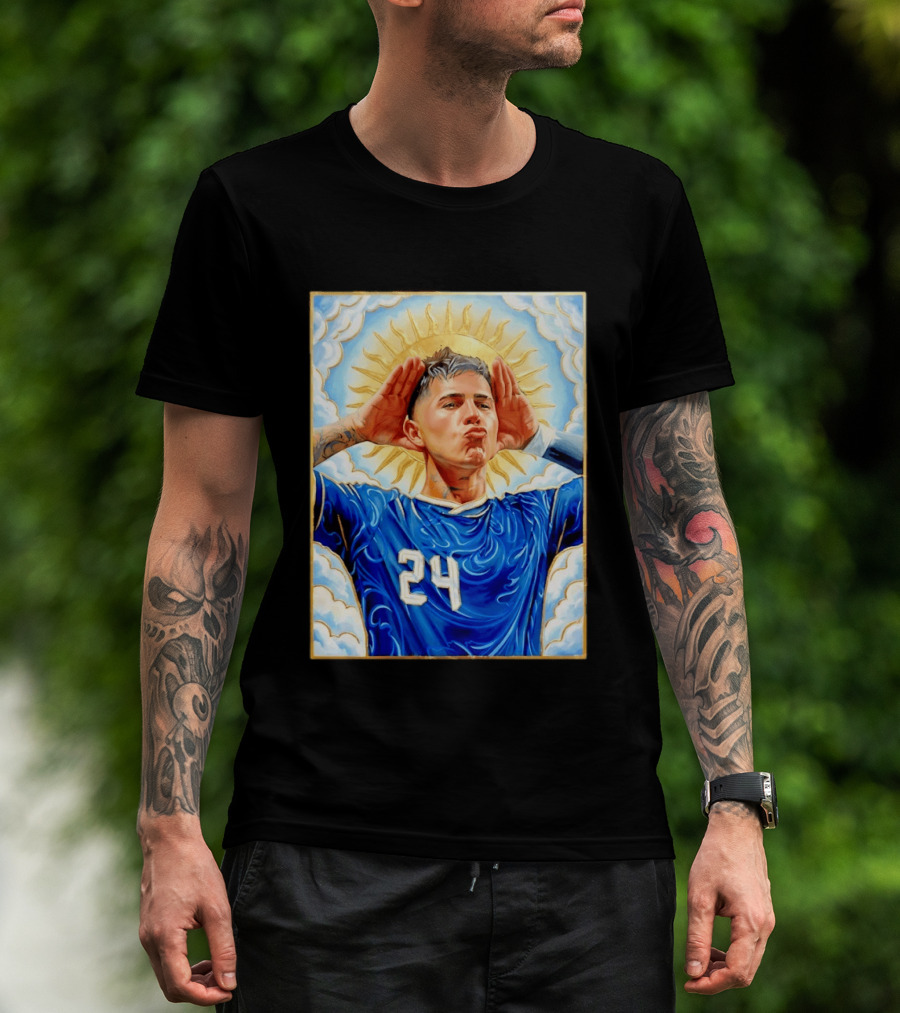 Enzo Fernández 24 Argentina Sun Of May Hands To Ears Gesture T-Shirt