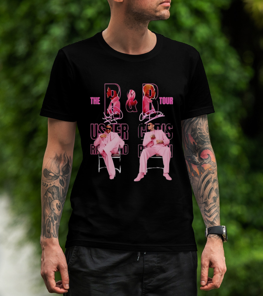 The B And B Tour Usher Chris Brown Pink Suits T-Shirt