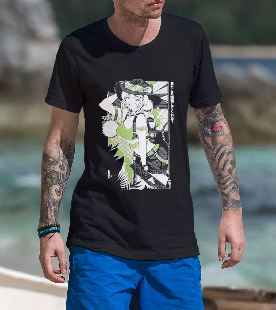 Wild Gamersupps Anime Waifu Adventure Green Aesthetic T-Shirt