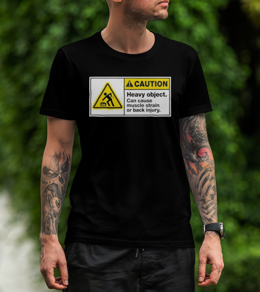 Heavy Object Warning Caution Anime Cat Girl T-Shirt