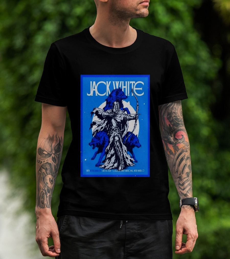 Jack White Concert July 18 2026 College Street Music Hall New Haven CT Event With Wolves And Archer T-Shirt