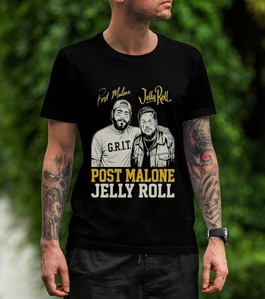Post Malone Jelly Roll G.R.I.T Collaboration T-Shirt