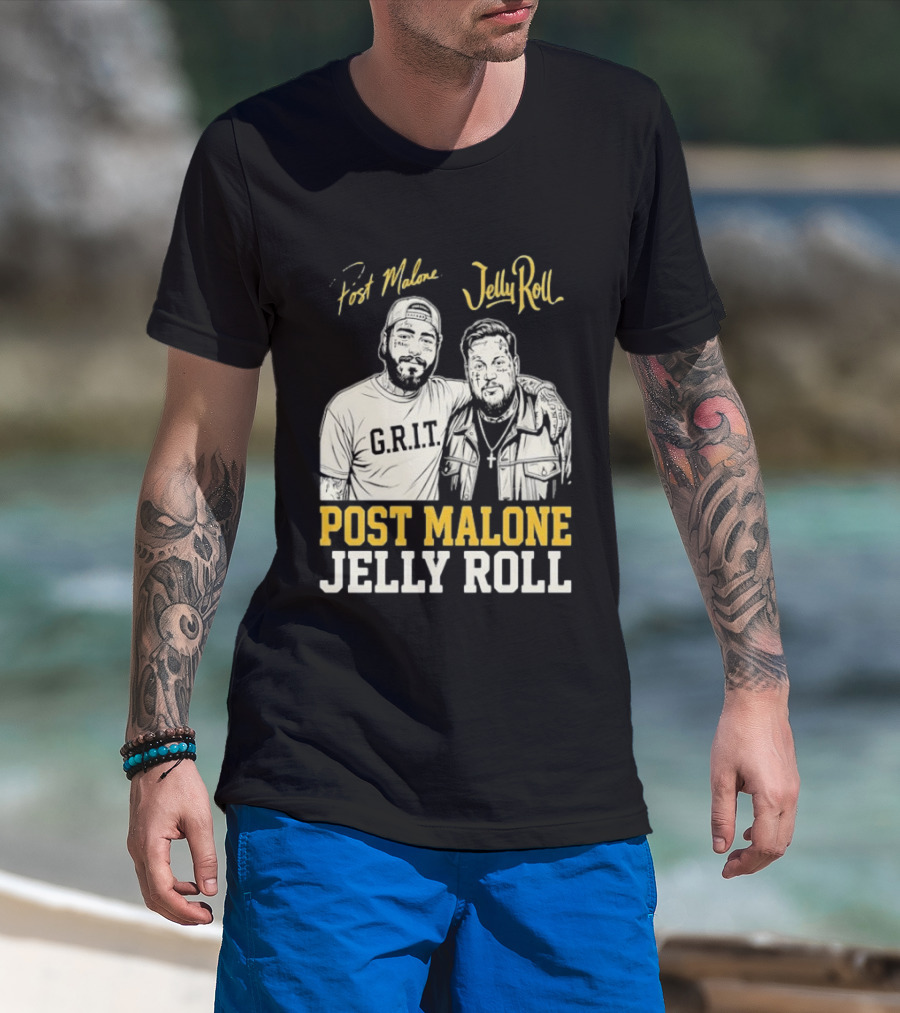 Post Malone Jelly Roll G.R.I.T Collaboration T-Shirt