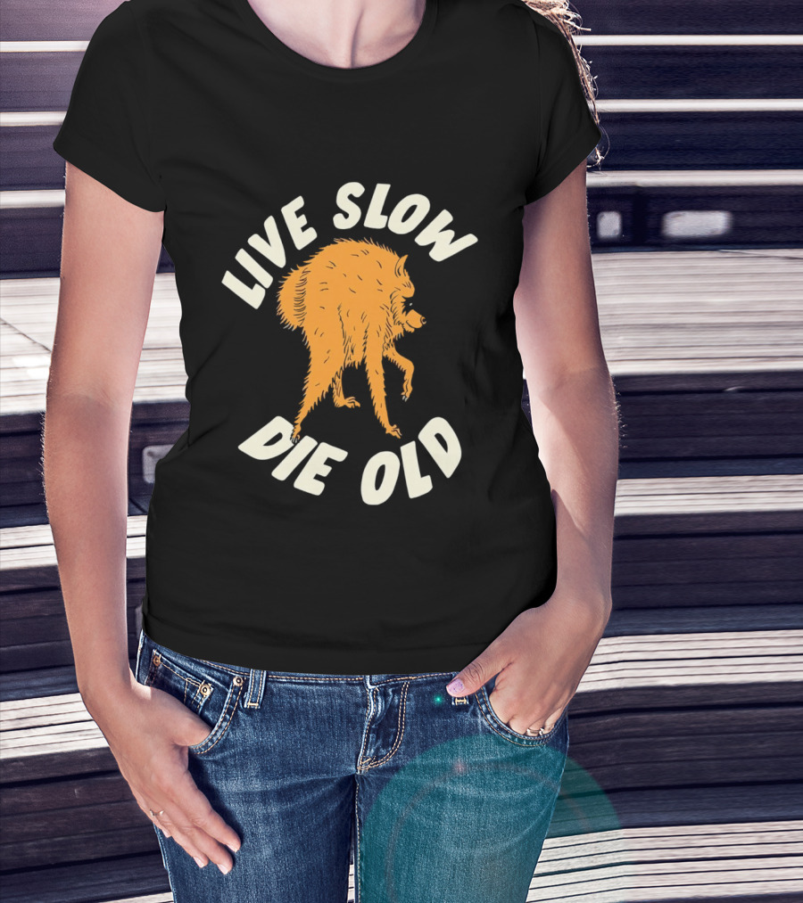 Live Slow Die Old Jimothy Raccoon T-Shirt