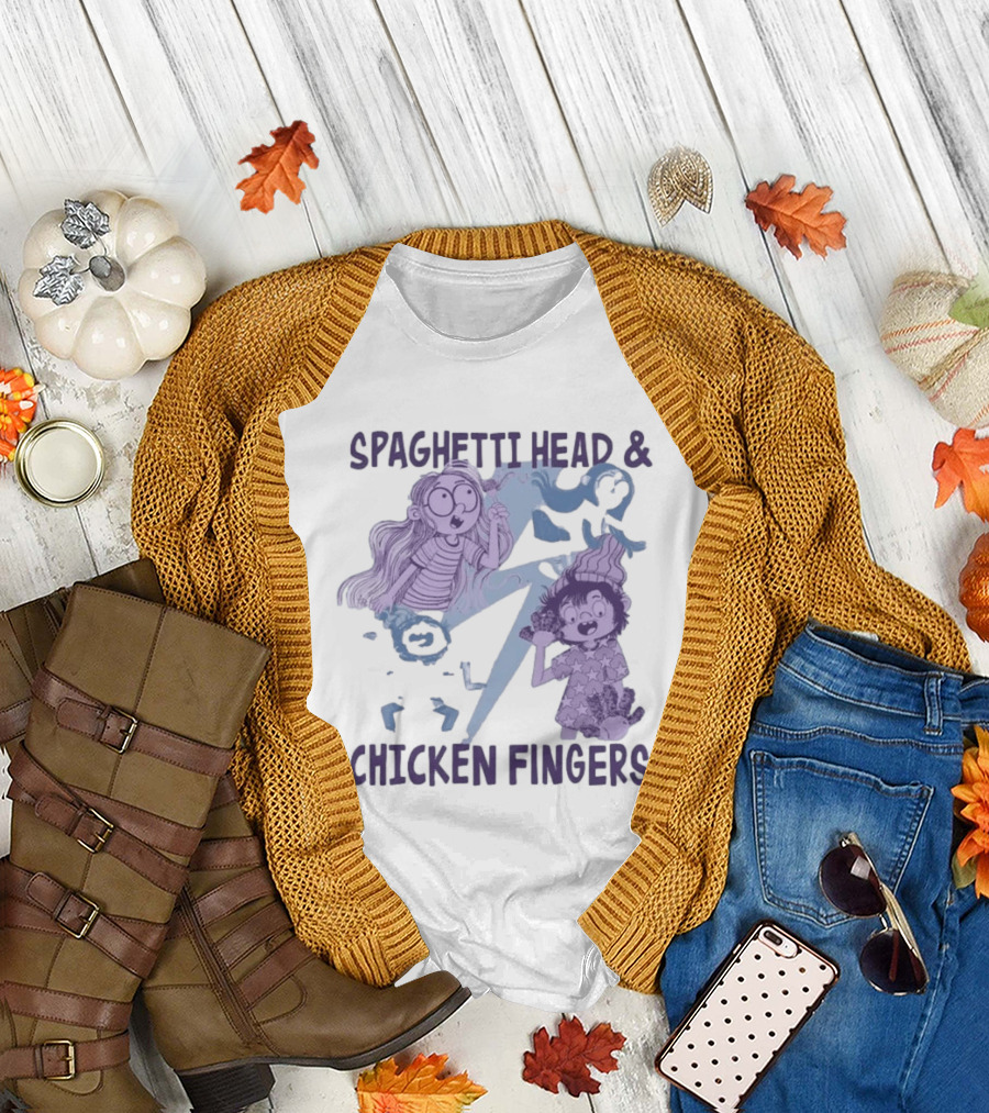 Spaghetti Head And Chicken Fingers Fun Cartoon Characters Adventure T-Shirt