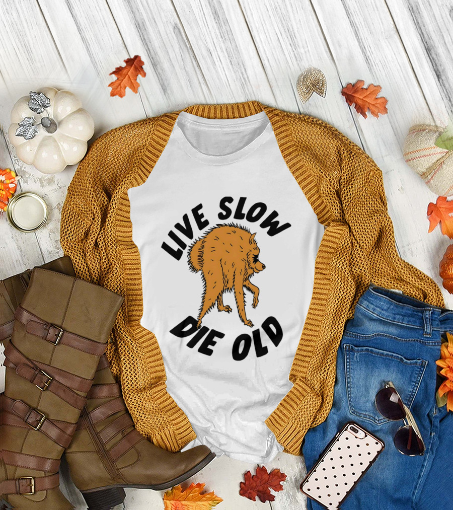 Live Slow Die Old Wolf T-Shirt