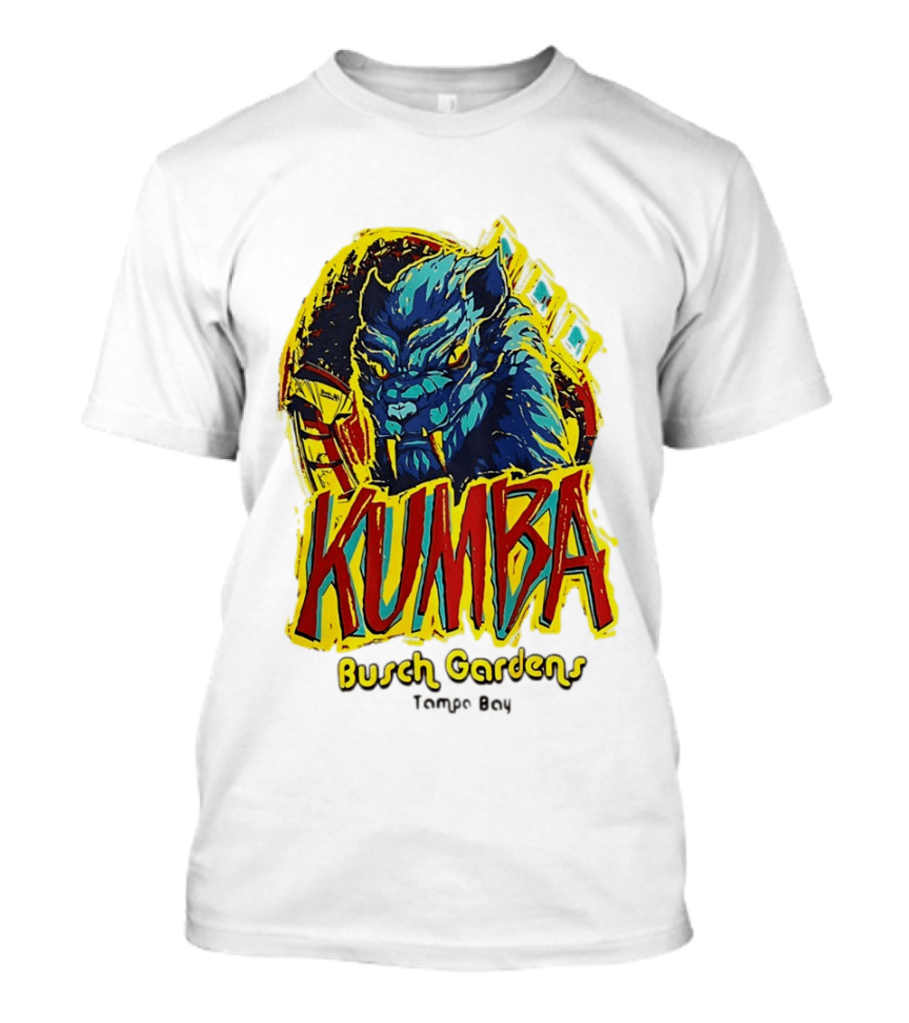 Kumba Busch Gardens Tampa Bay Roller Design With Fierce Beast T-Shirt