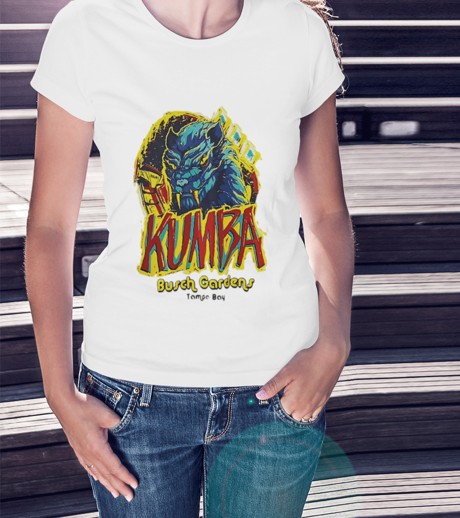 Kumba Busch Gardens Tampa Bay Roller Design With Fierce Beast T-Shirt