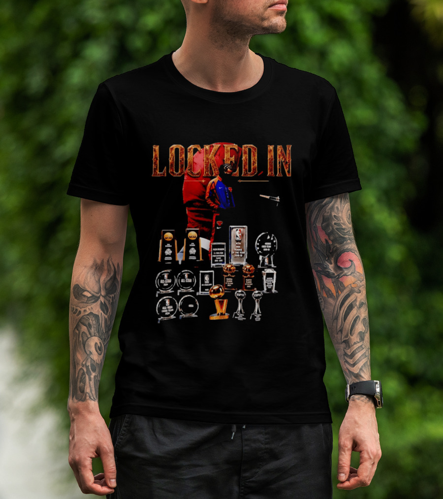 LOCKED IN Jalen Brunson NBA Rookie Of The Year Trophies Awards T-Shirt