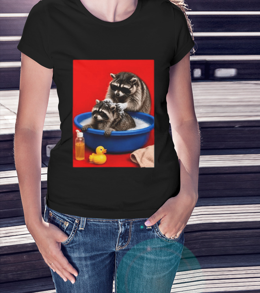 Jimothy Raccoon Viral Trash Panda Bubble Bath Glasses T-Shirt