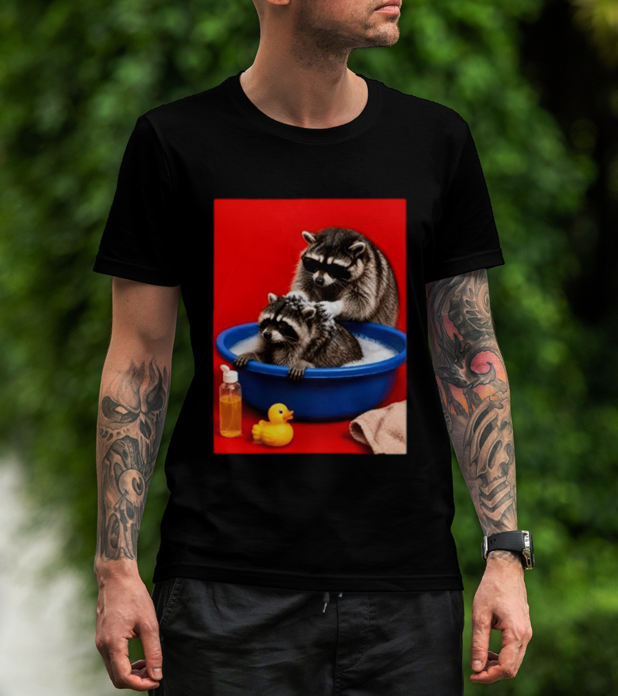 Jimothy Raccoon Viral Trash Panda Bubble Bath Glasses T-Shirt
