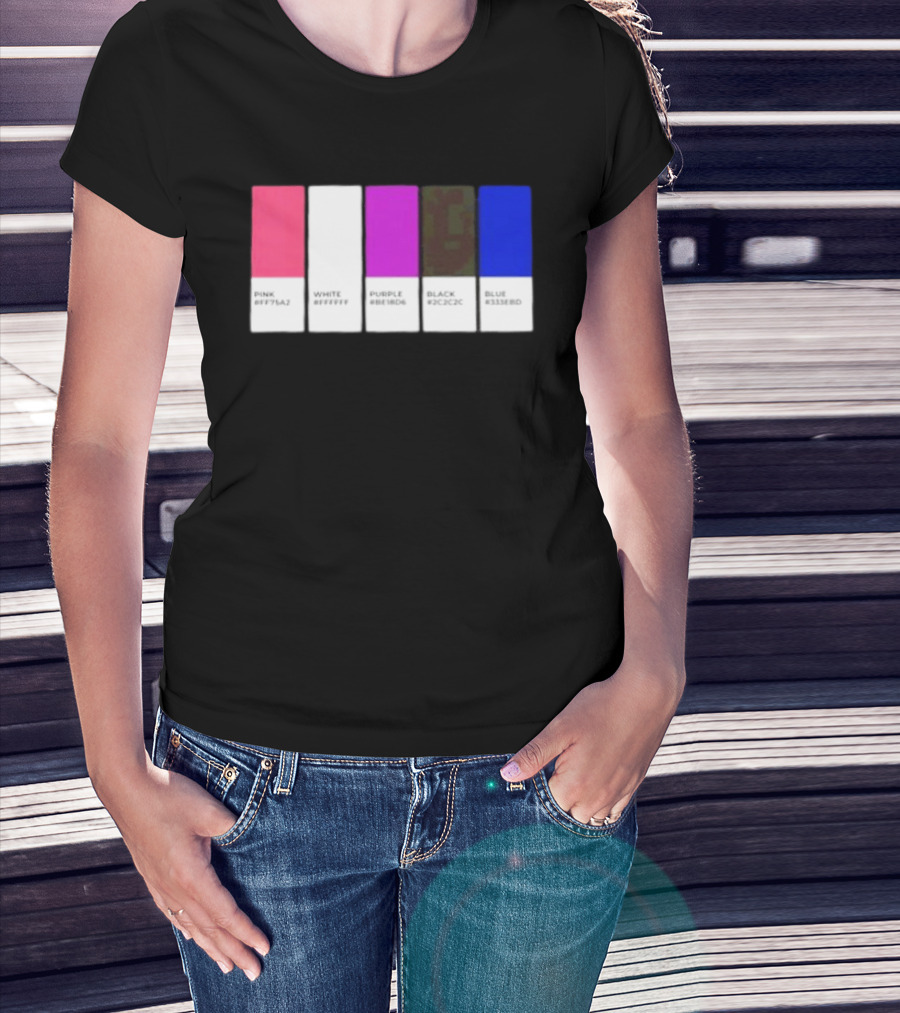 Pink #FF79A2 White #FFFFFF Purple #BE18D6 Black #2C2C2C Blue #3358ED T-Shirt