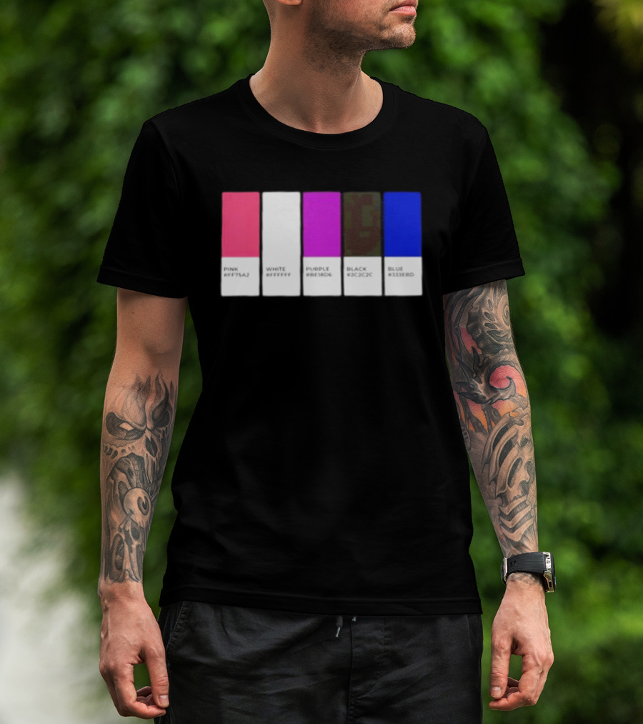 Pink #FF79A2 White #FFFFFF Purple #BE18D6 Black #2C2C2C Blue #3358ED T-Shirt