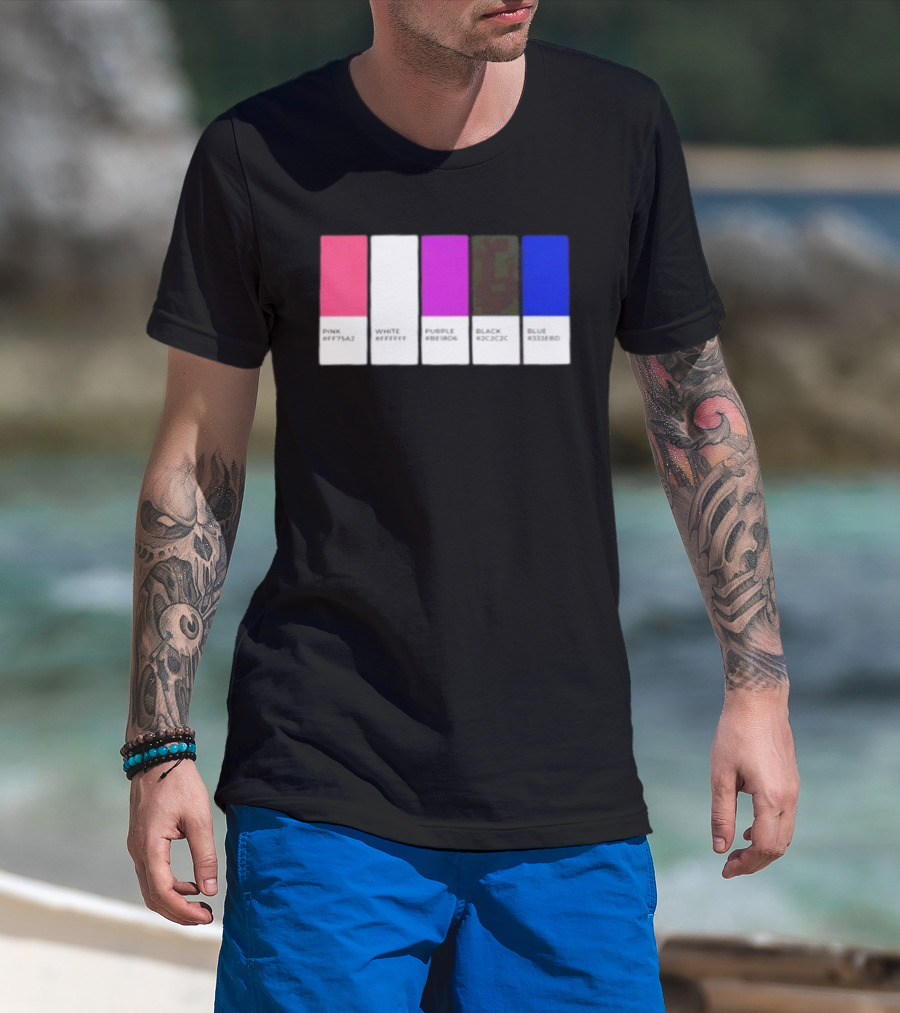 Pink #FF79A2 White #FFFFFF Purple #BE18D6 Black #2C2C2C Blue #3358ED T-Shirt