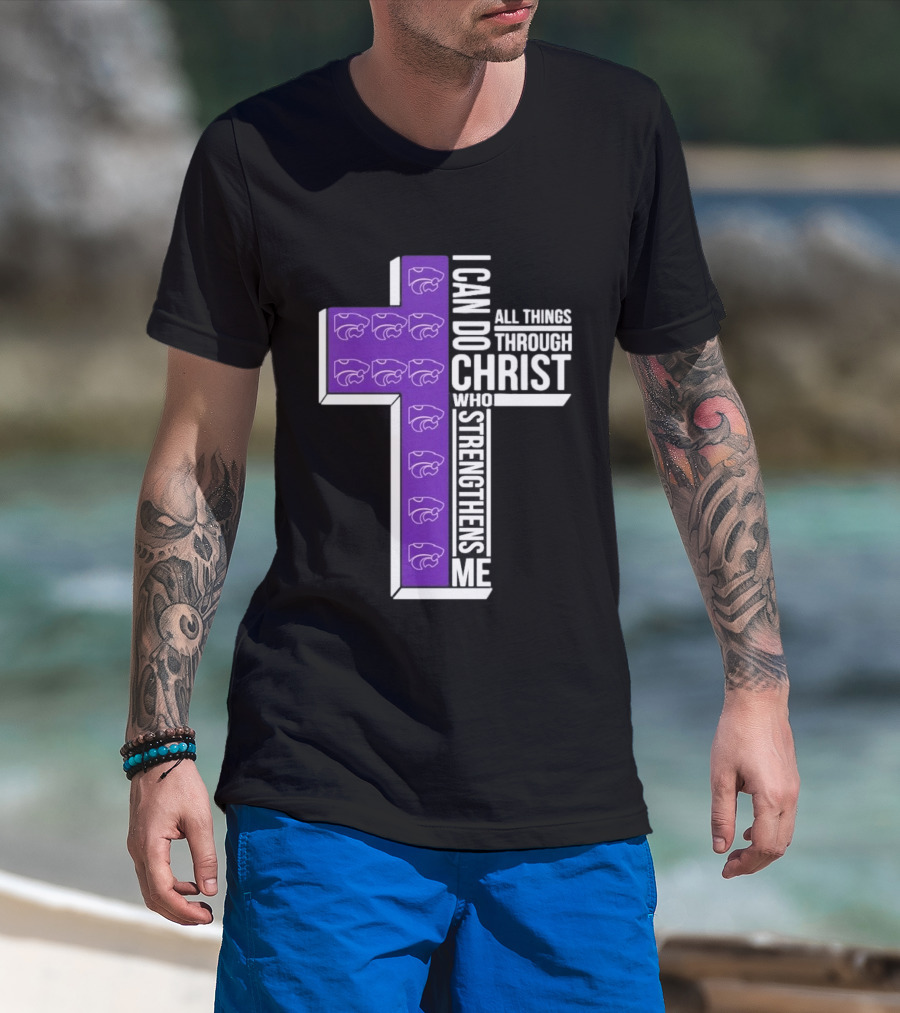 Kansas State Wildcats Faith Empowerment Through Christ Cross T-Shirt