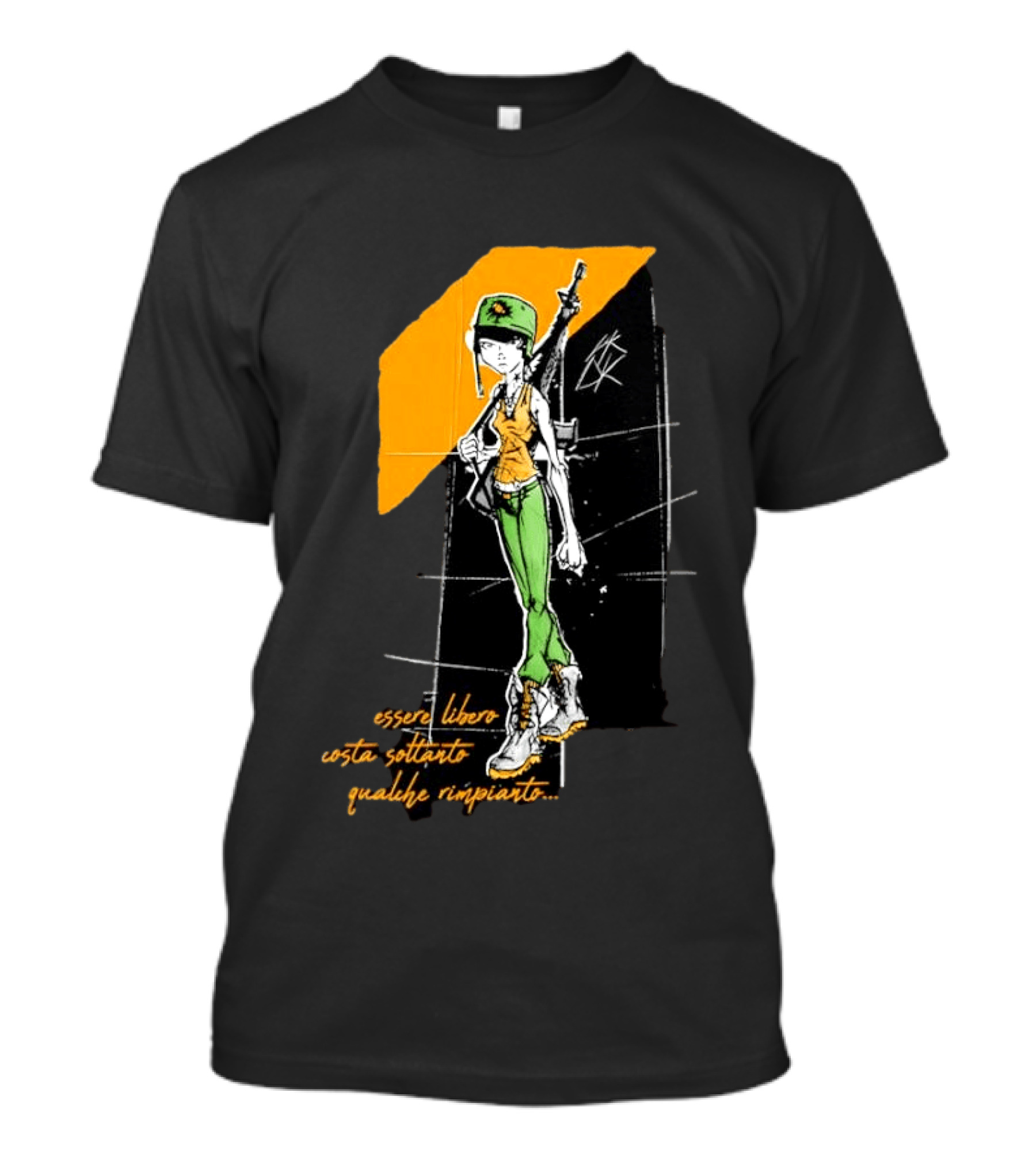 Essere Libero Costa Soltanto Qualche Rimpianto Army Girl With Rifle And Green Hat T-Shirt