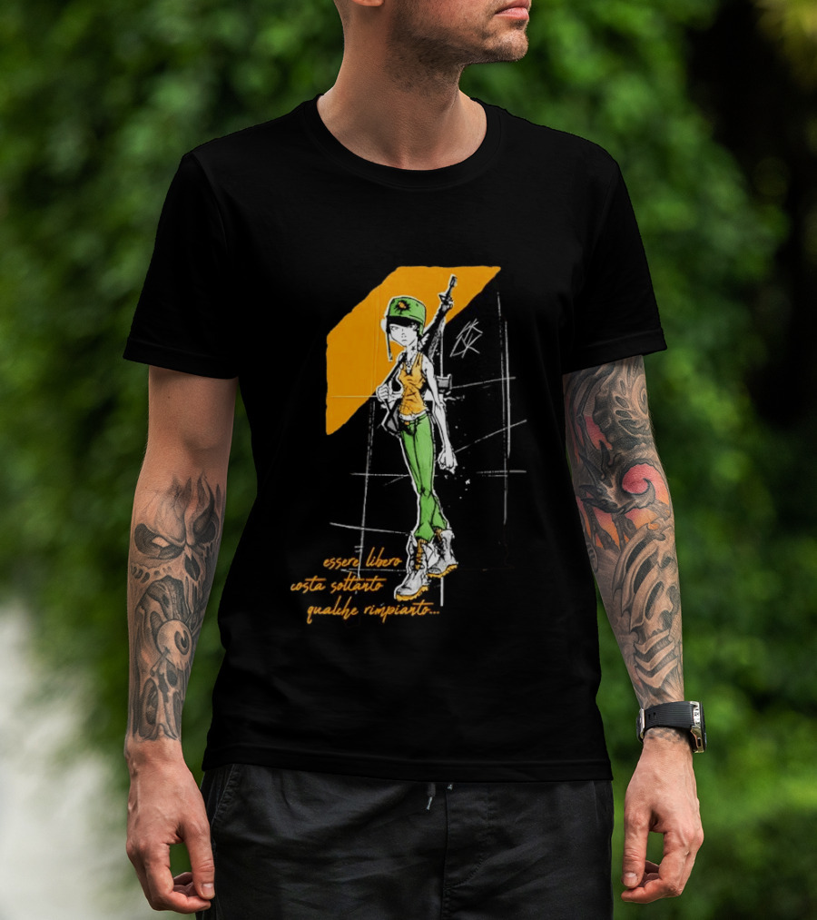 Essere Libero Costa Soltanto Qualche Rimpianto Army Girl With Rifle And Green Hat T-Shirt