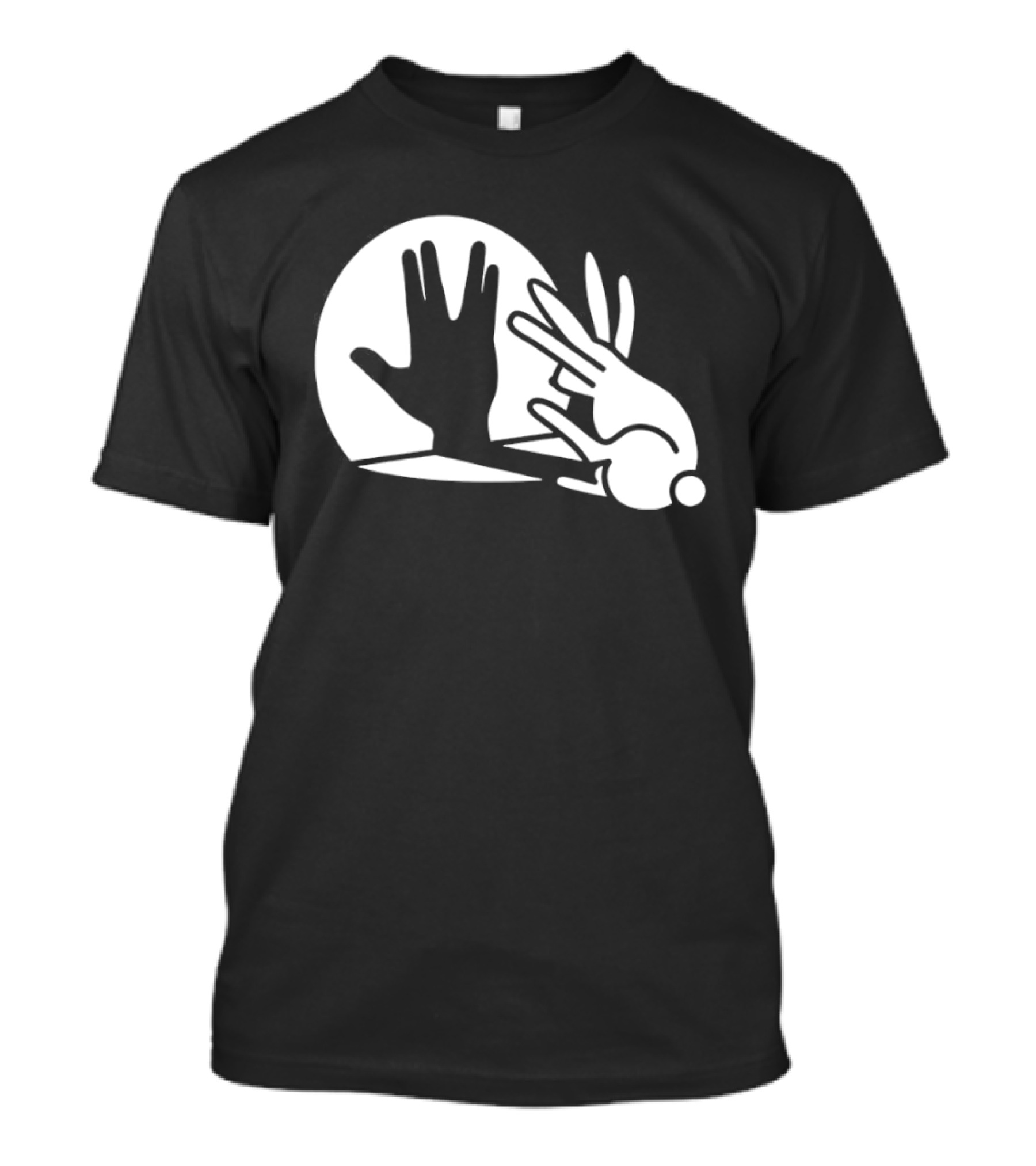 Hand Shadow Bunny Puppet Shadows Playful Gesture T-Shirt