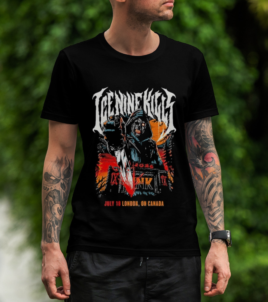 Ice Nine Kills London On Canada 2026 Exclusive On July 18 2026 At Harris Park T-Shirt