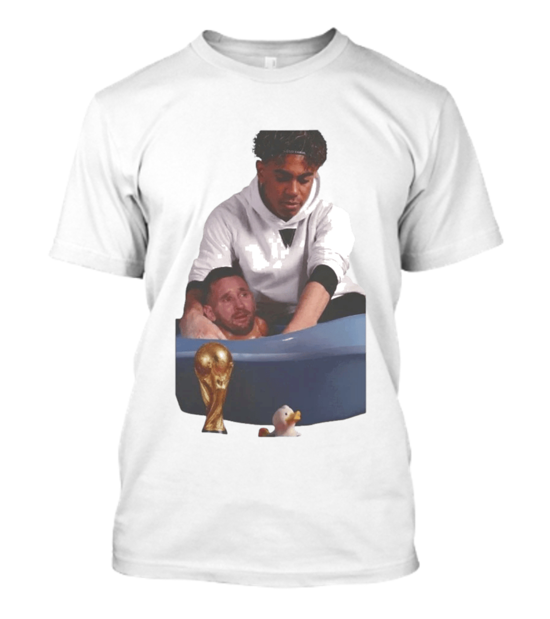 Messi Crying Bath Tub Trophy Football T-Shirt