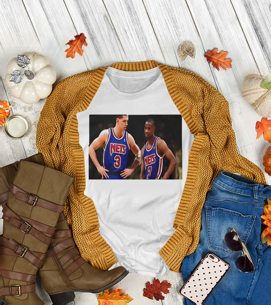 Drazen Petrovic Kenny Anderson New Jersey Nets 3 7 Blue Jerseys T-Shirt