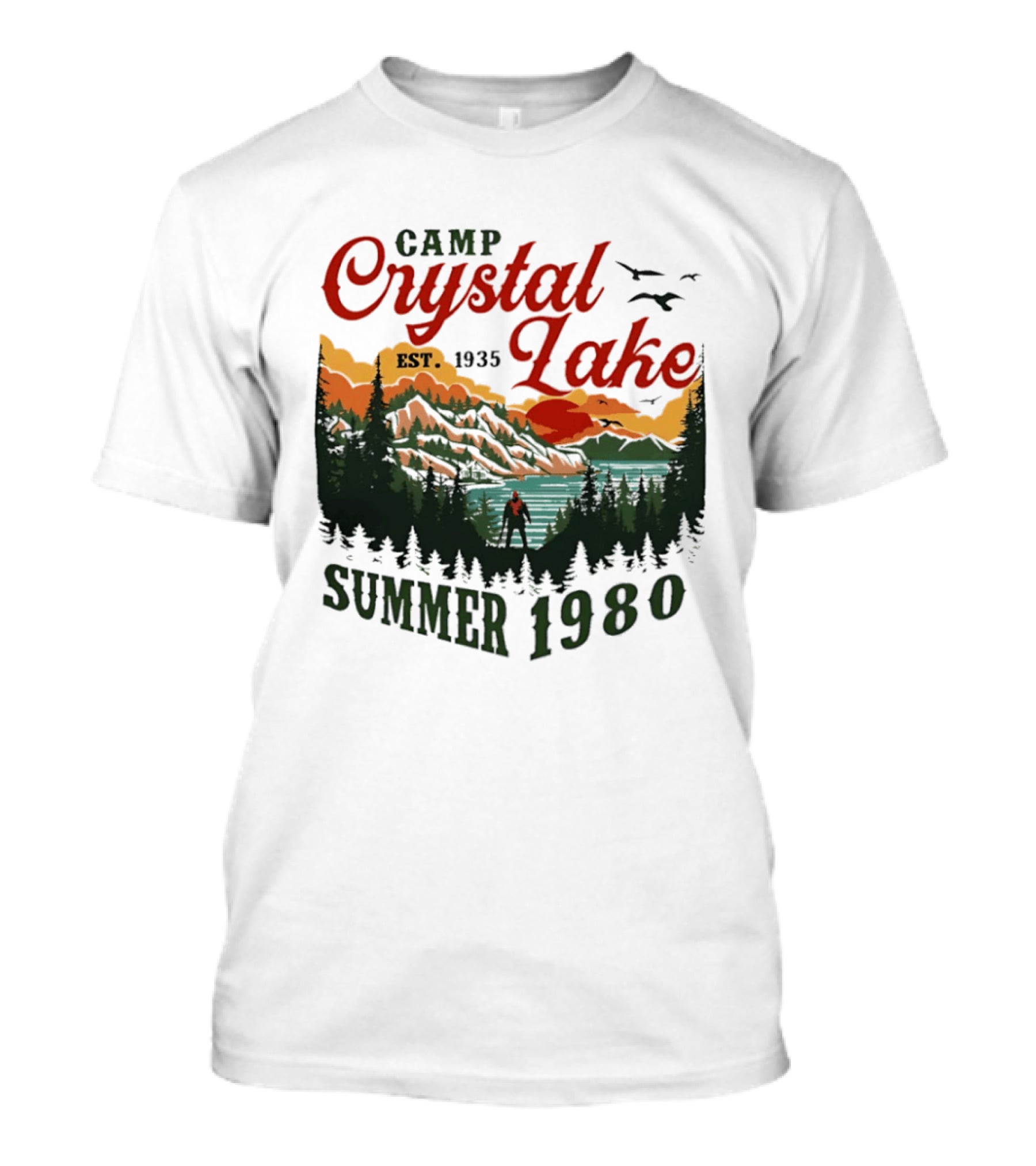 Camp Crystal Lake EST 1935 Summer 1980 Scenic Reflection T-Shirt