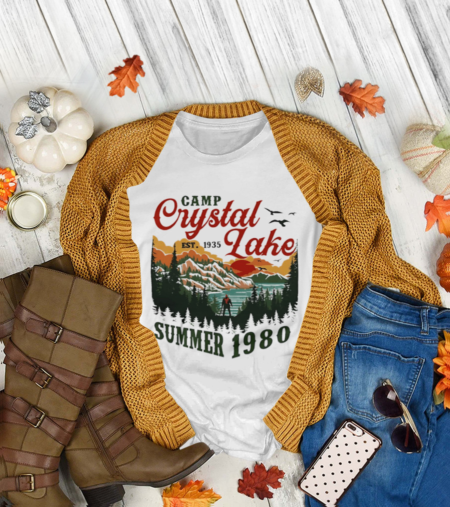 Camp Crystal Lake EST 1935 Summer 1980 Scenic Reflection T-Shirt