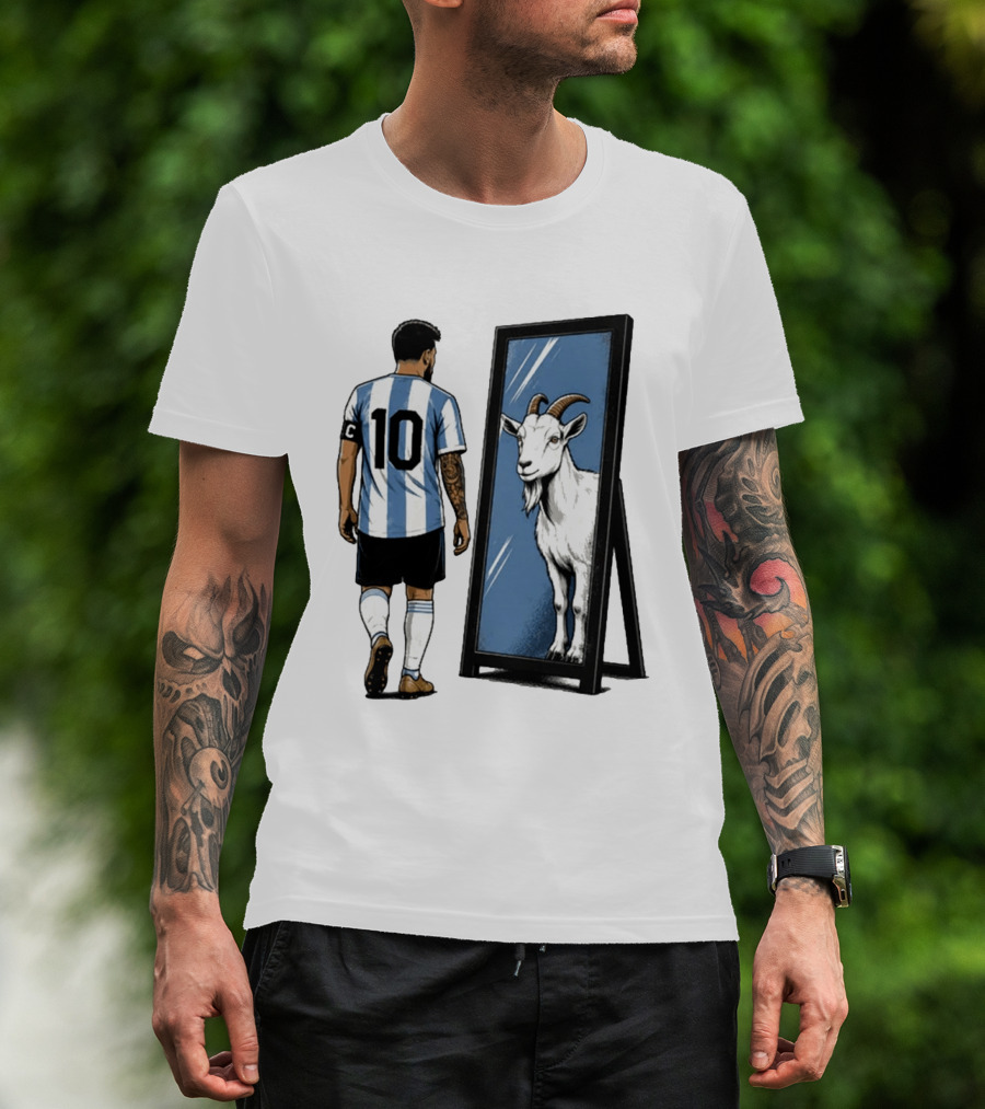 GOAT In The Mirror Argentina 10 Soccer Legend T-Shirt