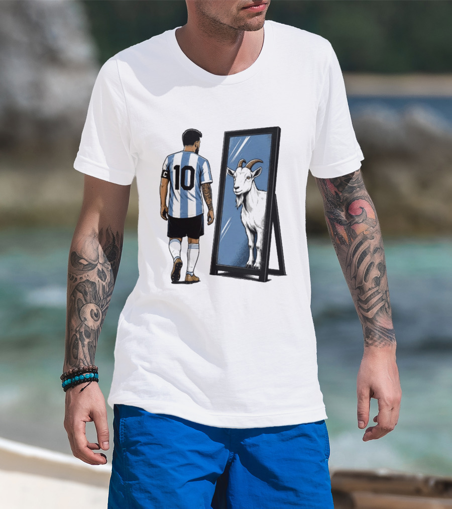 GOAT In The Mirror Argentina 10 Soccer Legend T-Shirt