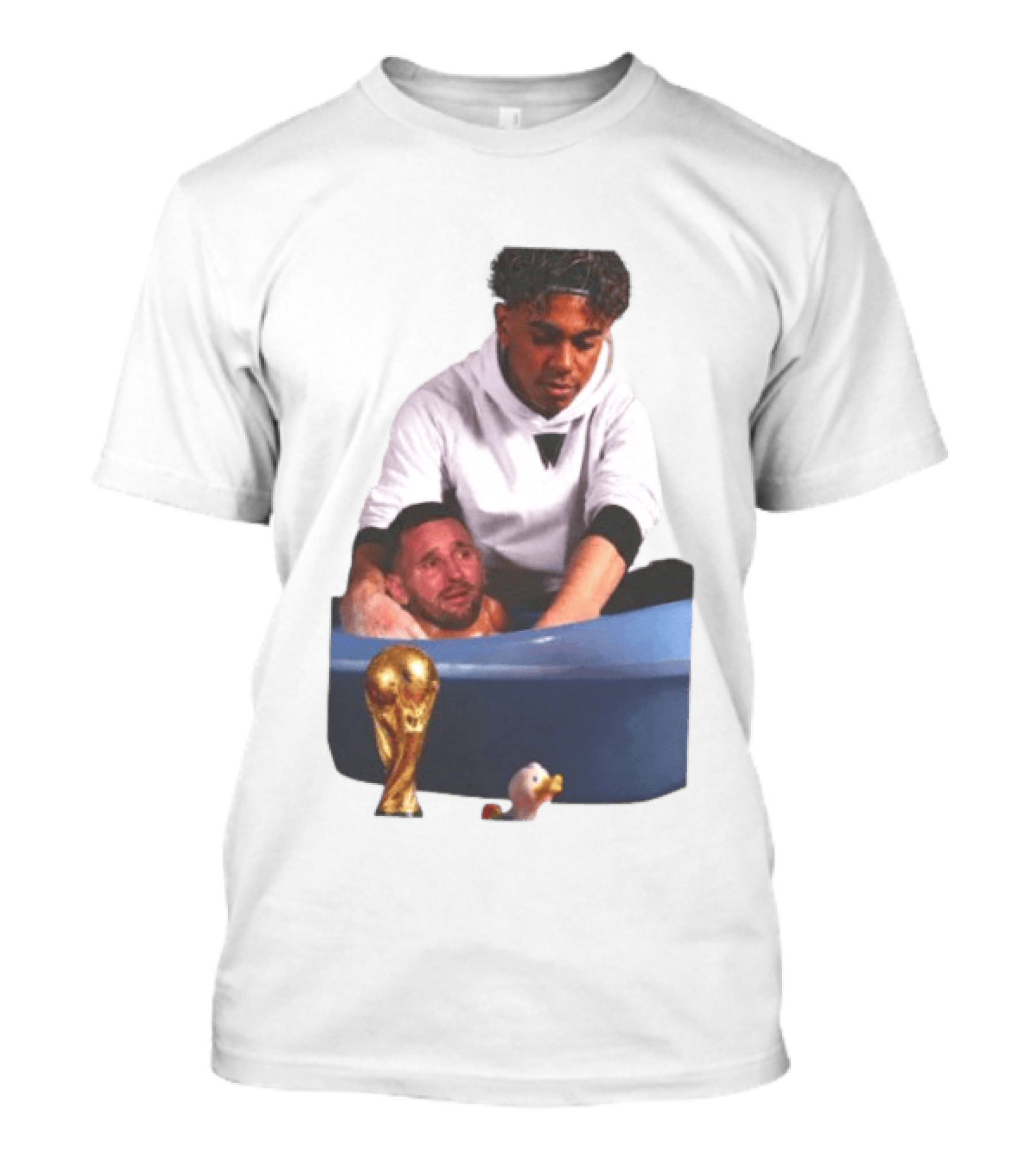 Lamine Yamal Lionel Messi Bathtub Meme World Cup Trophy T-Shirt
