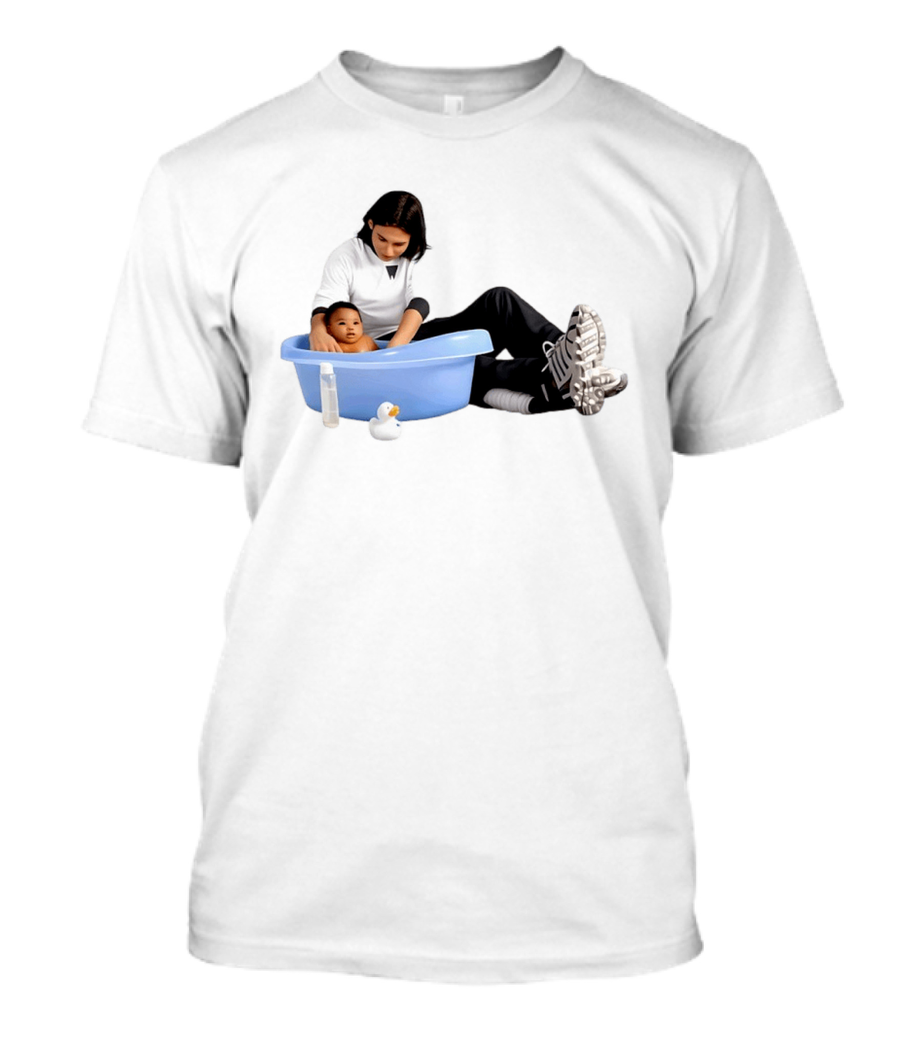 Messi Bathes Baby Lamine Yamal Soccer Icon Parenting Moment T-Shirt