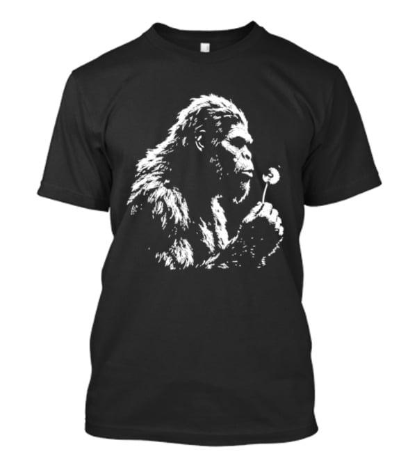 Bigfoot Sasquatch Blowing Dandelion Cryptid Mythical Creature T-Shirt