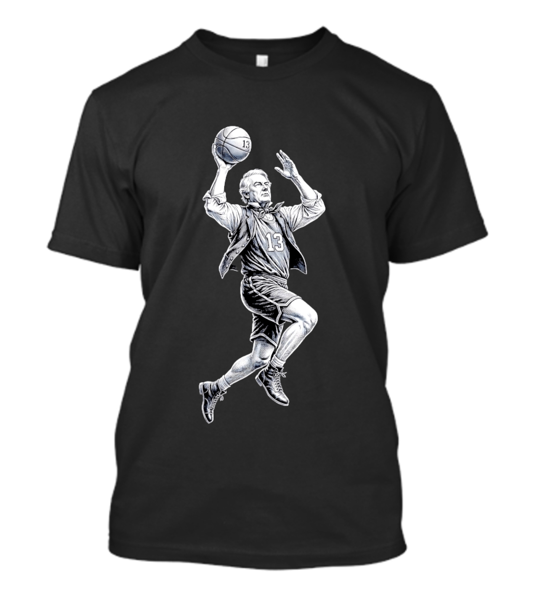 George Mikan Number 13 Basketball Legend Jump Shot T-Shirt