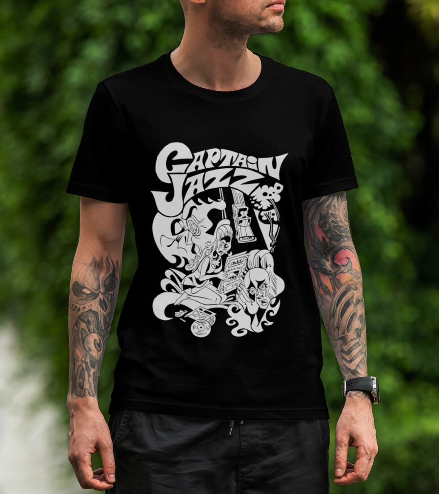 Captain Jazz Comic Retro Music Vibes T-Shirt