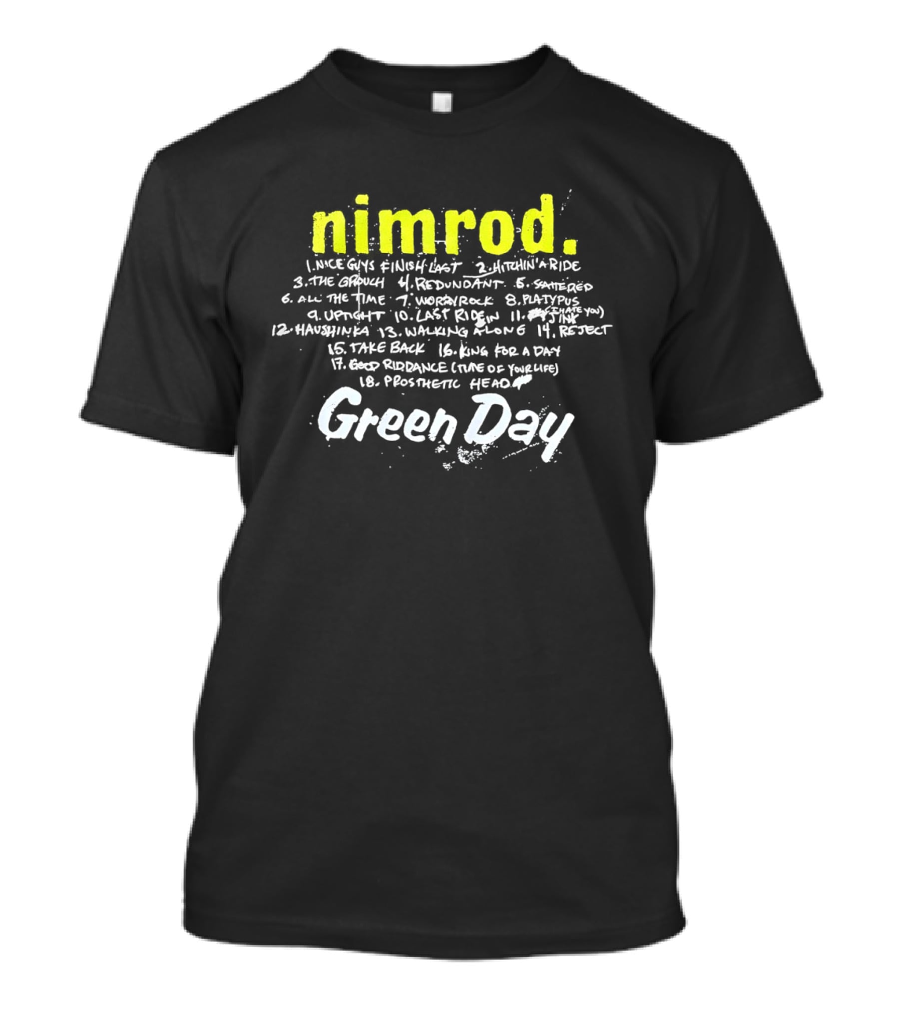 Green Day Nimrod Album Tracklist Punk Rock Nimrod Title Track Green Day T-Shirt