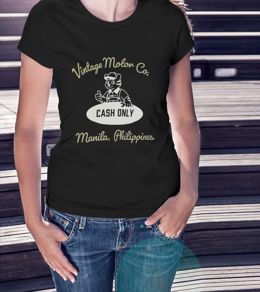 Vintage Motor Co Cash Only Manila Philippines T-Shirt