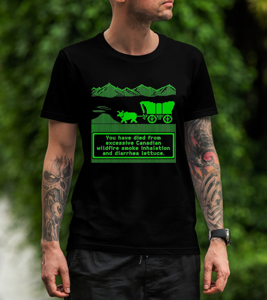 Oregon Trail You Have Died From Excessive Canadian Wildfire Smoke Inhalation And Diarrhea Lettuce T-Shirt