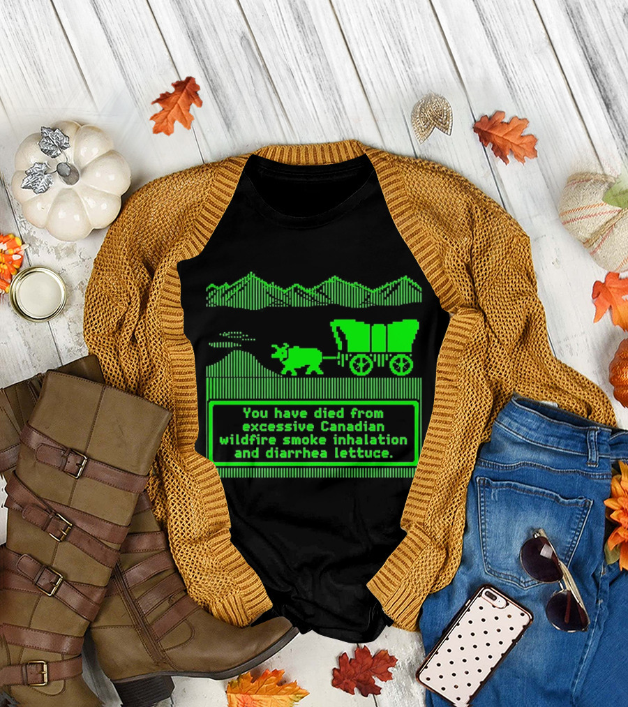 Oregon Trail You Have Died From Excessive Canadian Wildfire Smoke Inhalation And Diarrhea Lettuce T-Shirt