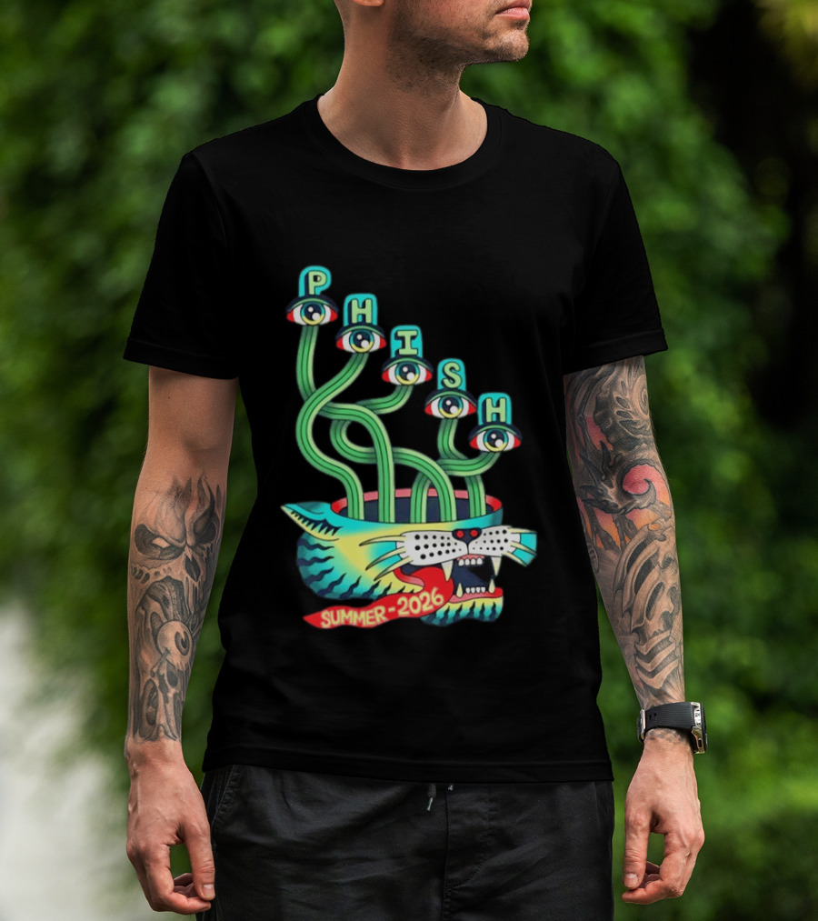 Phish Summer 2026 Jam Band Psychedelic Cat Eye Stalks T-Shirt