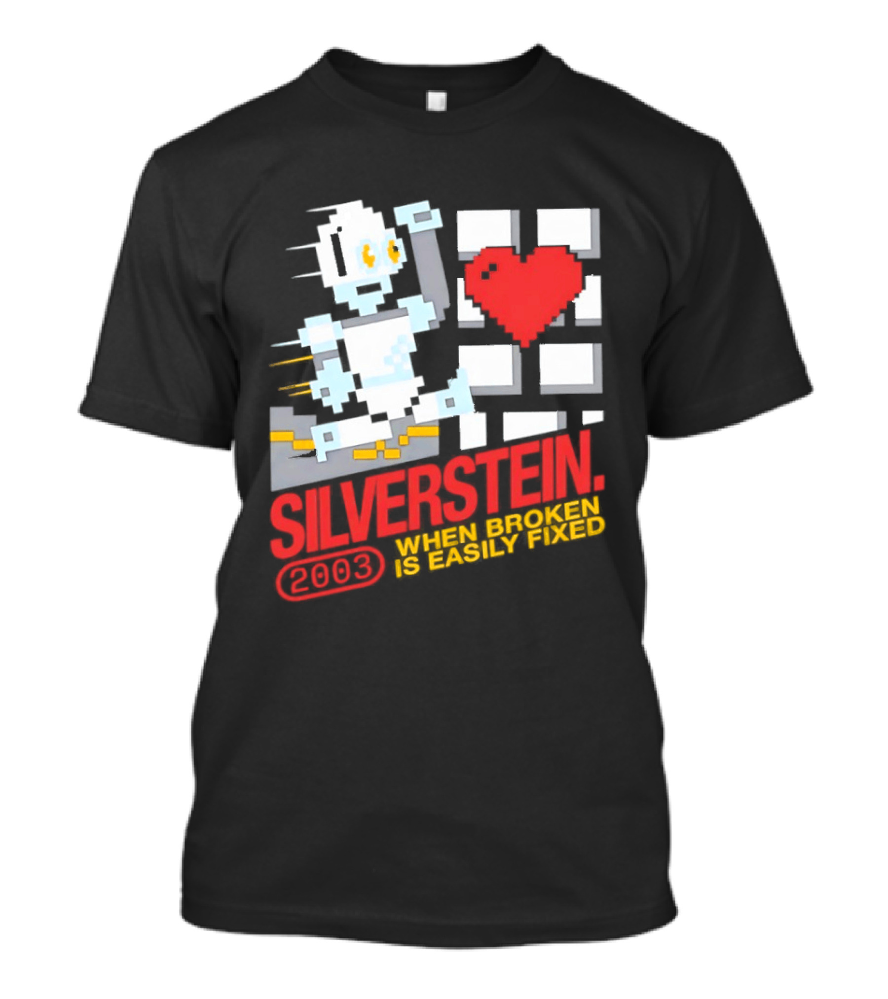Silverstein 2003 When Broken Is Easily Fixed Pixel Robot Heart T-Shirt