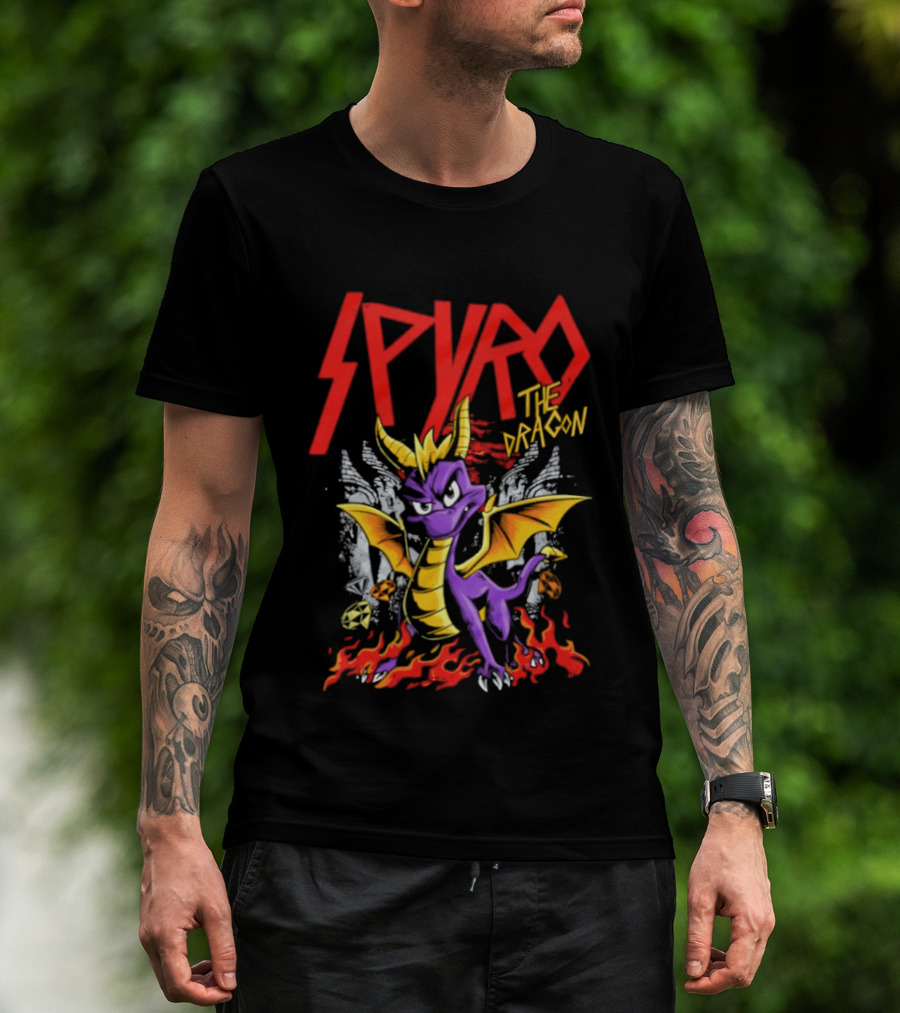 Spyro The Dragon Vintage PlayStation Adventure Flame T-Shirt