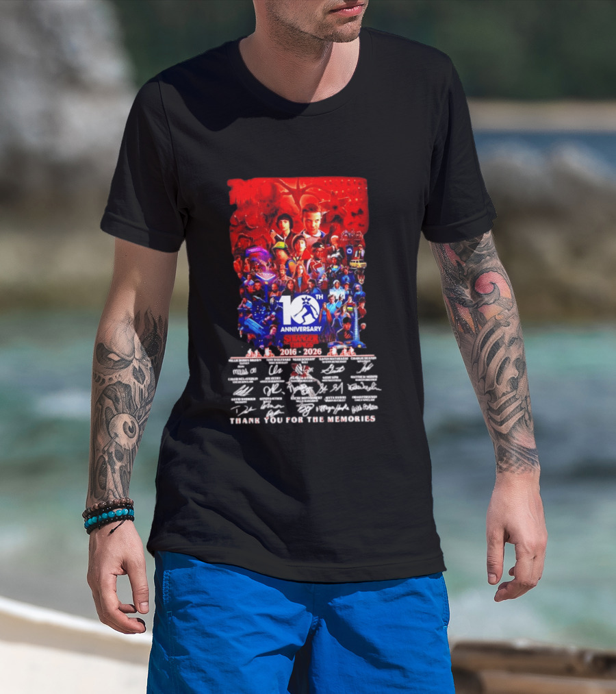Stranger Things 10th Anniversary 2016 2026 Thank You For The Memories 10th Anniversary T-Shirt
