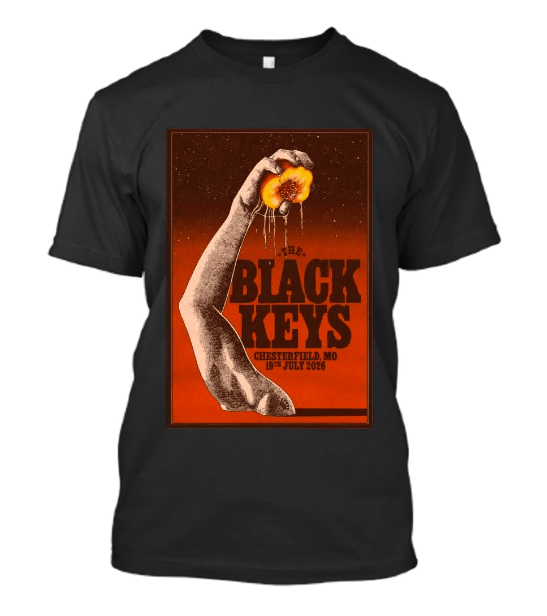 The Black Keys Chesterfield MO 19th July 2026 Dripping Peach Arm T-Shirt