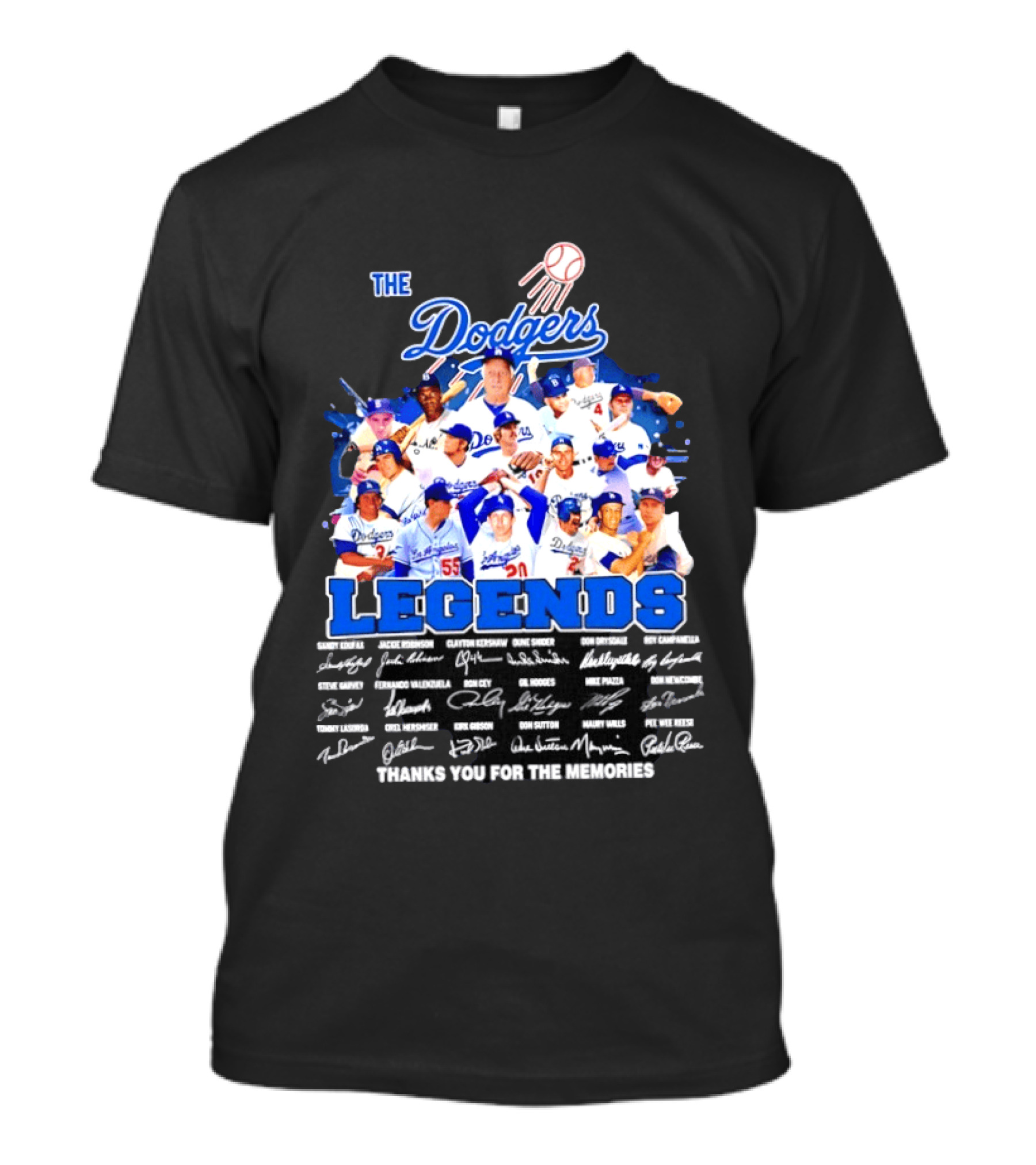 The Dodgers Legends Signatures Thank You For The Memories T-Shirt