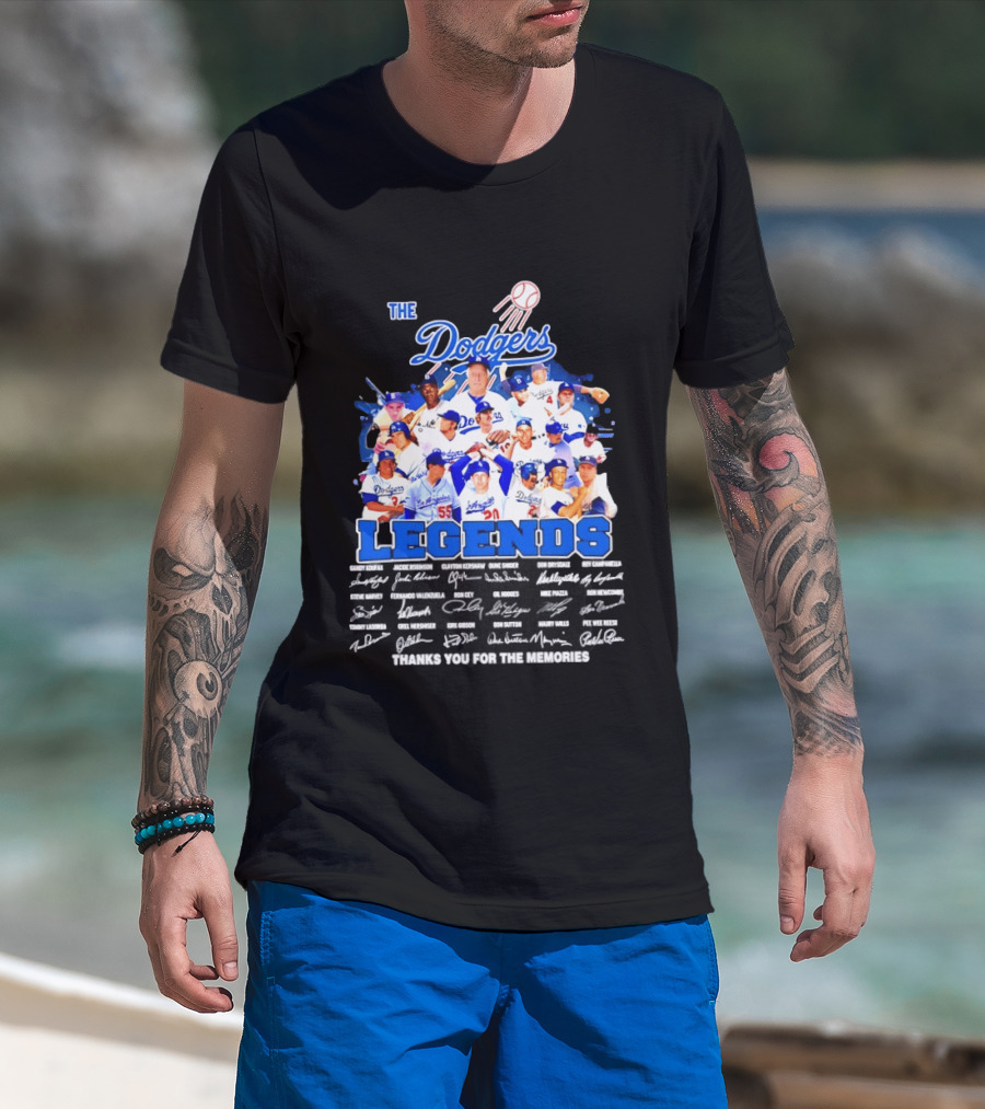 The Dodgers Legends Signatures Thank You For The Memories T-Shirt