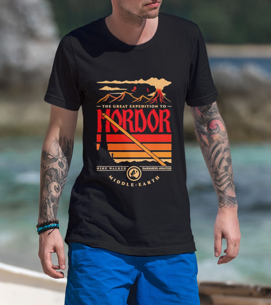 The Great Expedition To Mordor Middle Earth Journey Adventure Walking Challenge T-Shirt