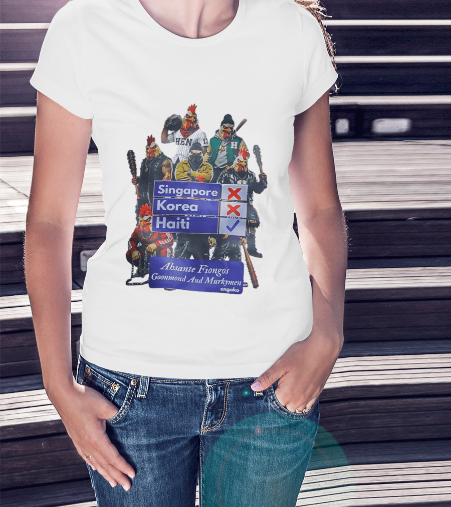 Ahsante Fiongos Goonmond Murkymen Haiti Rooster Crew T-Shirt